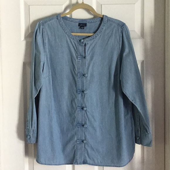 J.Jill Denim Blouse Petite L - Picture 1 of 3